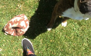 Playing soccer with my bulldog in Inkkas for TryBelle Magazine