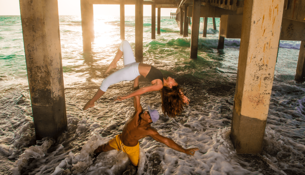 Cristina Ortega and Pablo Milian AcroYoga in the Waves by Max Reed