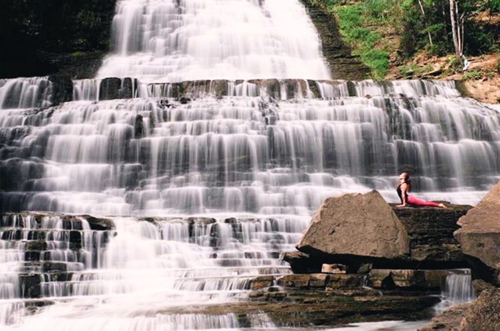 Yoga at Albion Falls Hamilton ON by Anne Chung