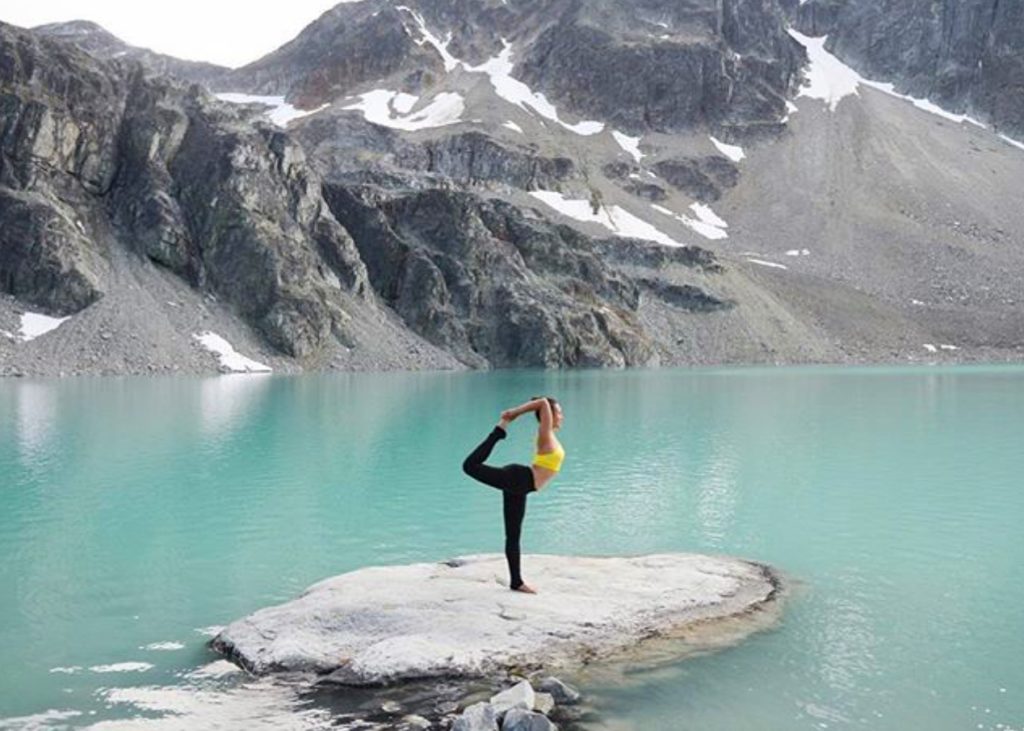 Yoga at Wedgemount Lake BC 2 by Cam Lee