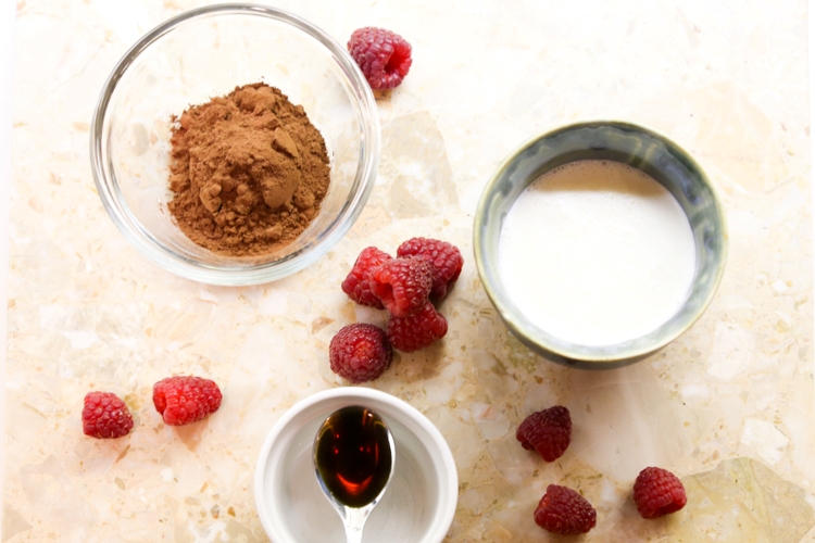 Ingredients for Healthy Chocolate Truffle Mousse in Five Minutes