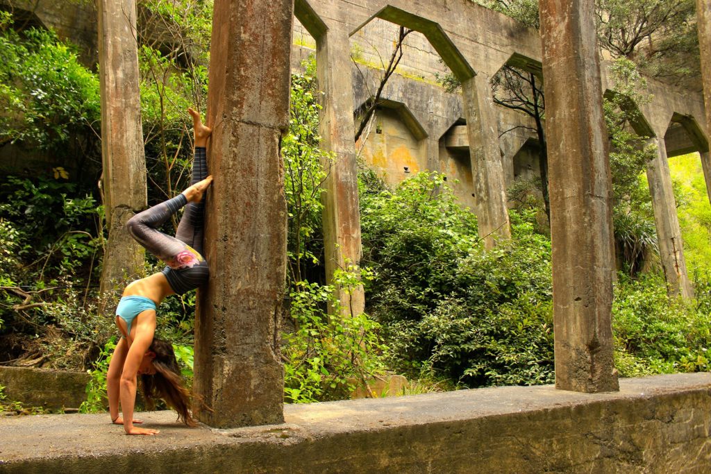 Yoga at the Tokomaru Ruins New Zealand