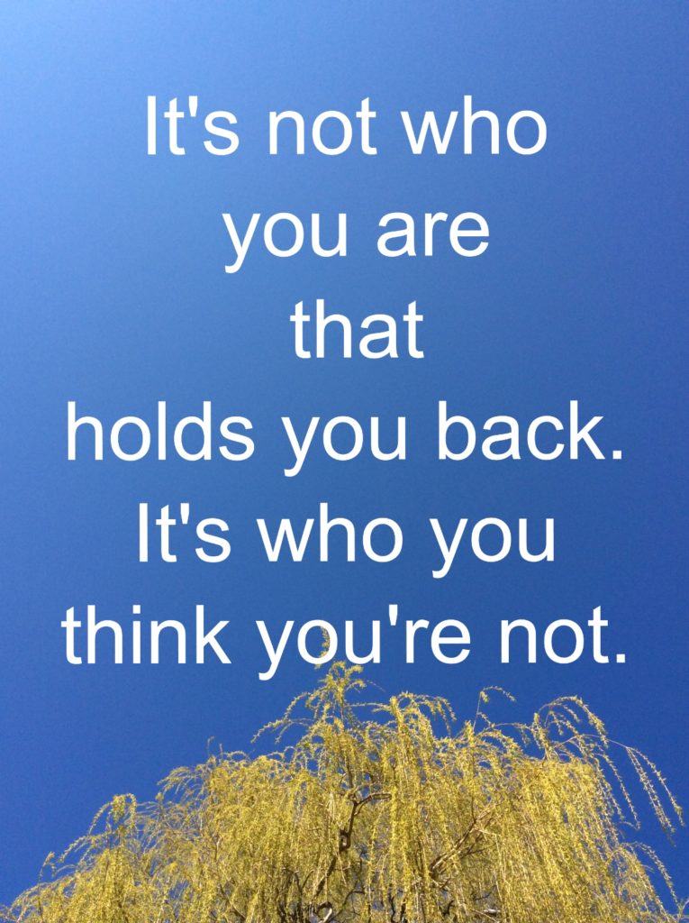 Quote - It's not who you are that holds you back, it's who you think you're not