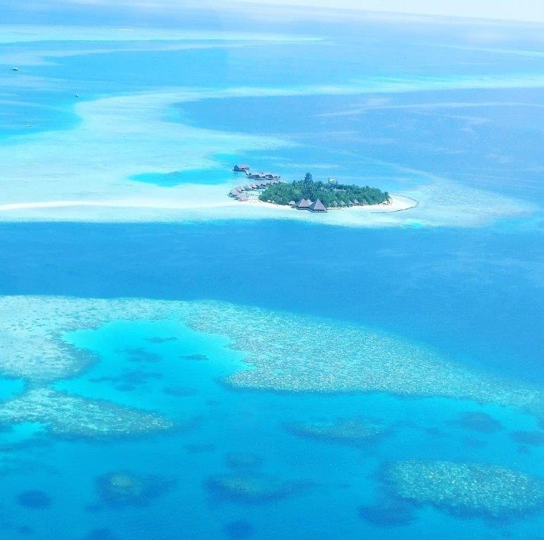 View of the Maldives from the seaplane