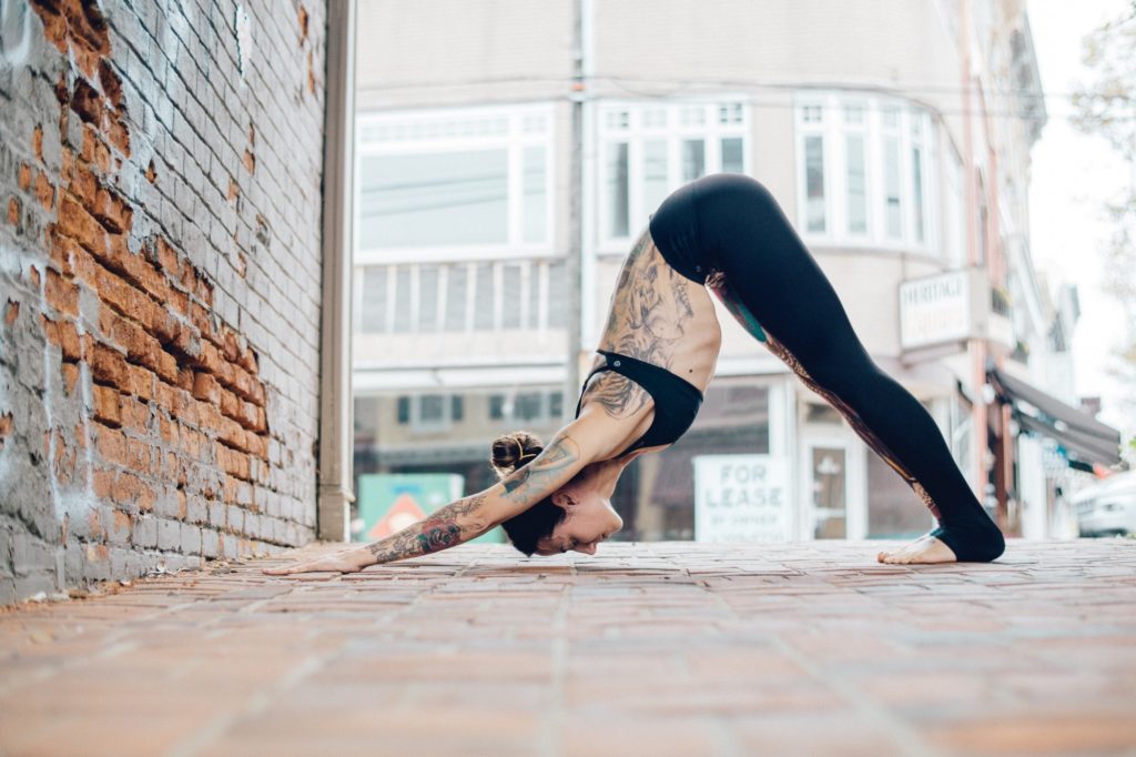 Eleonora Zampatti doing yoga by Aaron Santoro